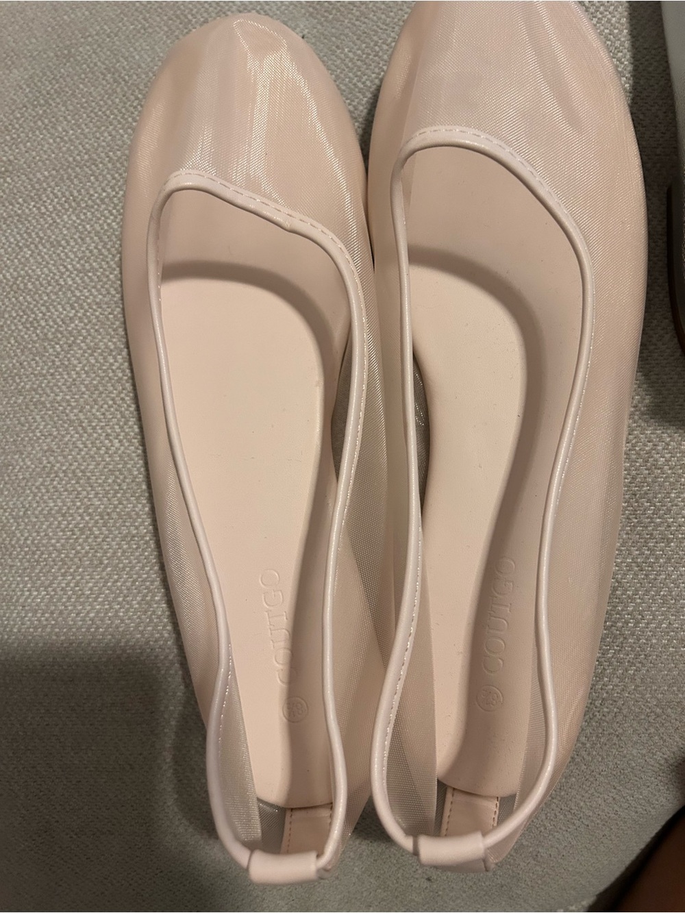 Comfort-Fit Nude Ballet Flats by Couttgo